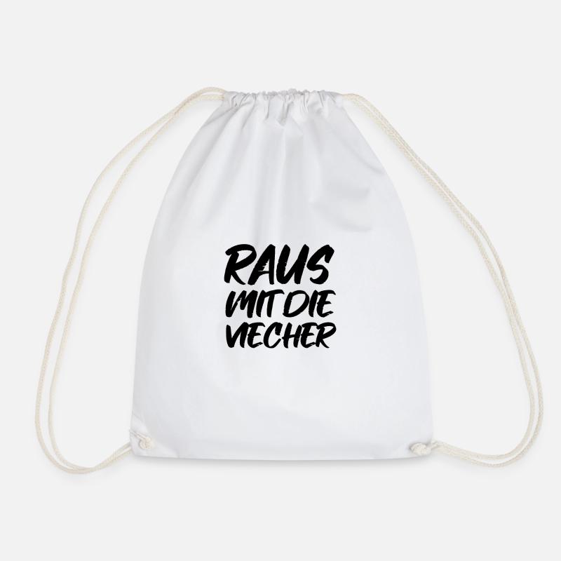 Raus Mit Die Viecher - Turnbeutel - Weiß