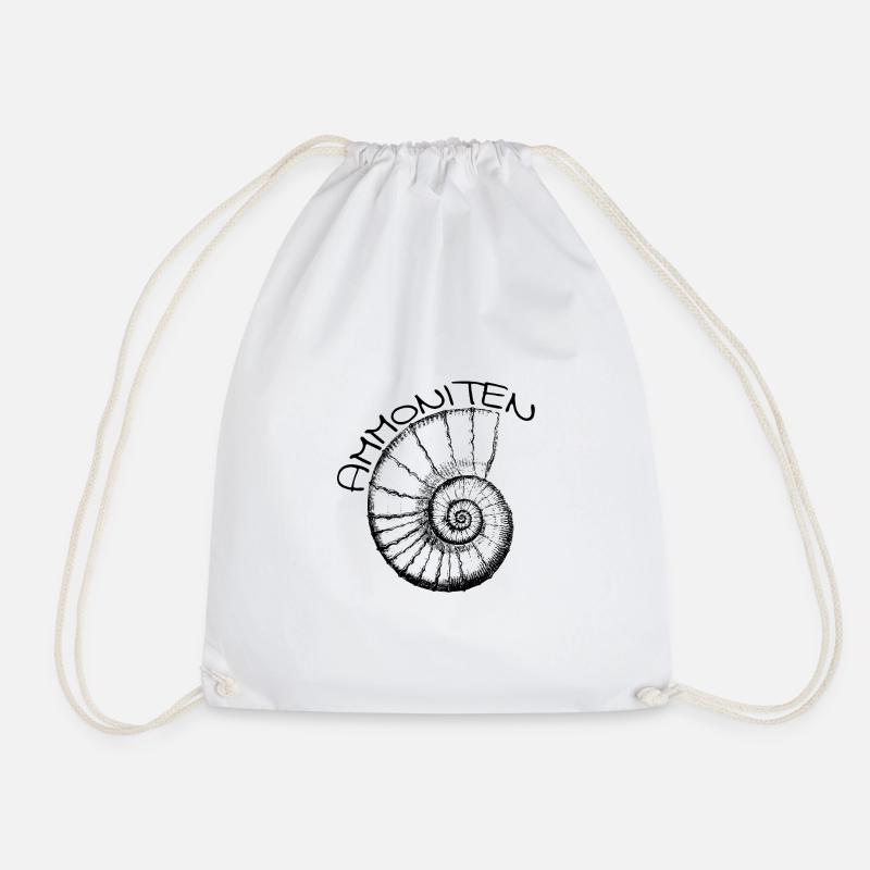 Ammonites are cephalopods - Drawstring Bag - white