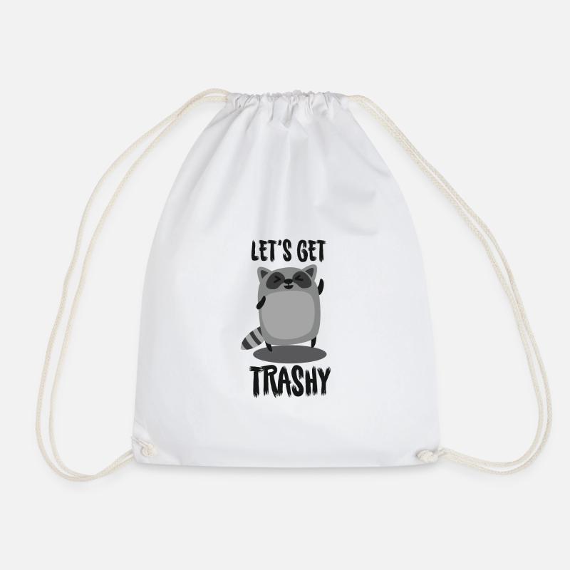 Racoon - Let´s get trashy - Turnbeutel - Weiß