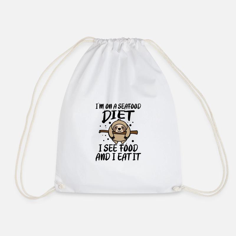 I'm on a diet - Drawstring Bag - white