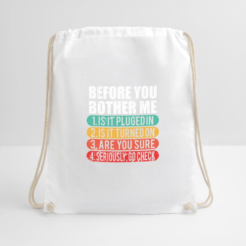 Funny Tech Support / Computer Techie Nerd Gift Drawstring Bag