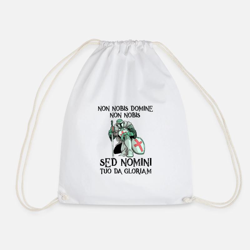 Knights Templar graphic quote Templar Knights Templar - Drawstring Bag - white