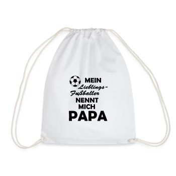 Fussball Papa Männer - Turnbeutel - Weiß - Vorne
