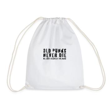 Old Punks Never Die - Punk Rock Distressed Gift - Drawstring Bag - white - Front