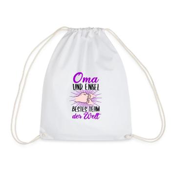 Oma und Enkel zweifache Oma Geschenk Geburt Enkel - Turnbeutel - Weiß - Vorne