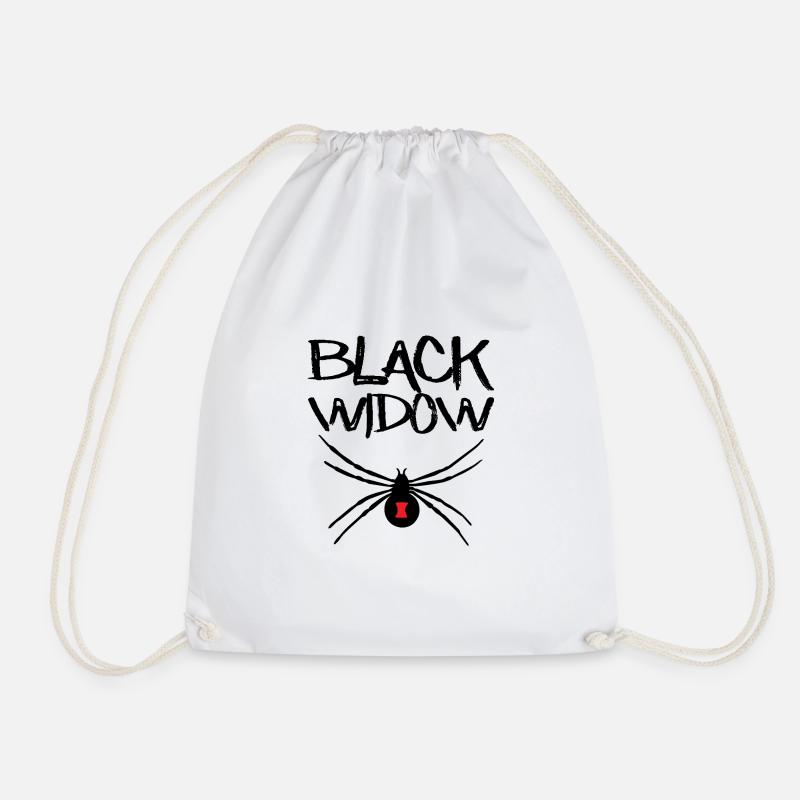 Black Widow Black Widow Spider - Drawstring Bag - white