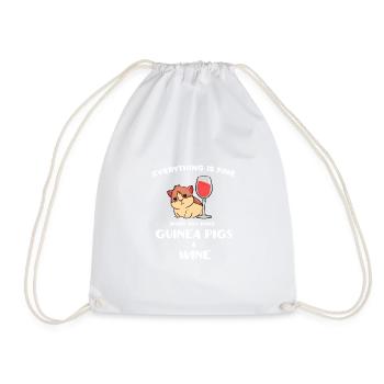 Cute Guinea Pig Gift For Wine Lover product - Drawstring Bag - white - Front