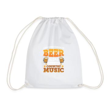 Mens Beer und Country Music Design Country Music - Turnbeutel - Weiß - Vorne