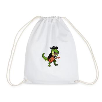 T Rex Mariachi Cinco De Mayo graphic Dinosaur - Drawstring Bag - white - Front