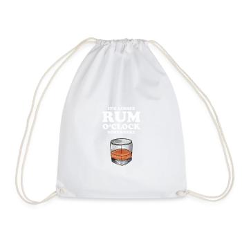 Mens Rum Trinker Geschenk I lustige Rum O Clock Produkt - Turnbeutel - Weiß - Vorne