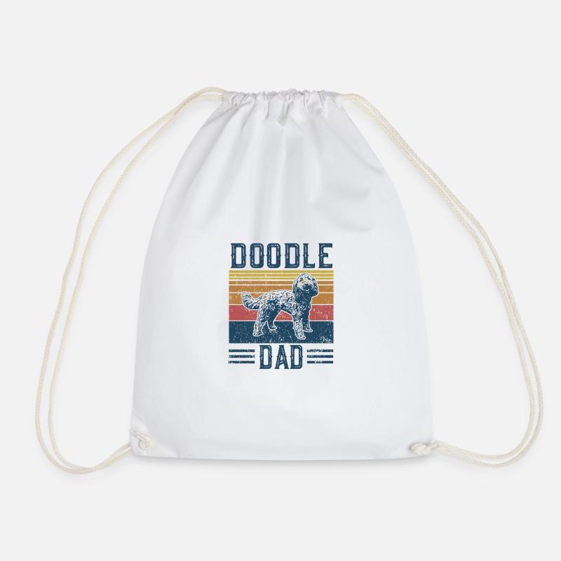 Lustiges Retro Doodle Dad - Goldendoodle Geschenk - Turnbeutel - Weiß