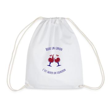 Boire un canon c'est sauver un vigneron - Sac de sport léger - blanc - Devant
