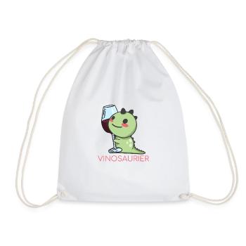 Vinodino - Wine Vinosaurs for wine lovers - Drawstring Bag - white - Front