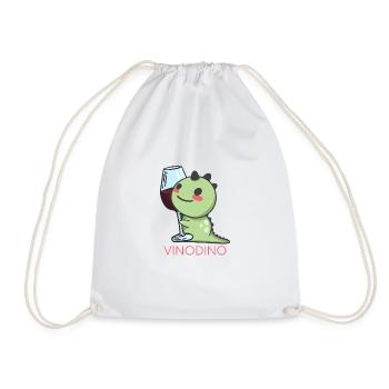 Vinodino - Wine Vinosaurs for wine lovers - Drawstring Bag - white - Front