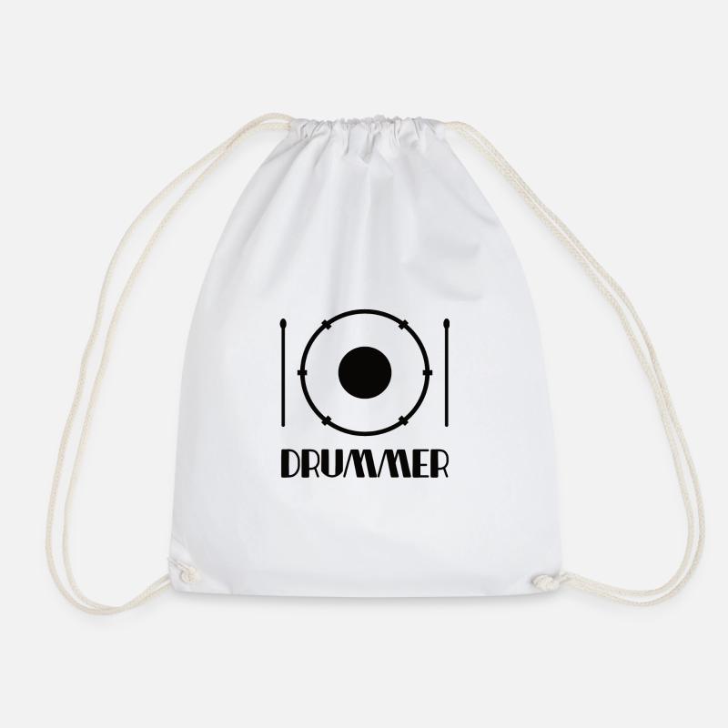 Drummer Drummer Drums Beat Drums - Drawstring Bag - white