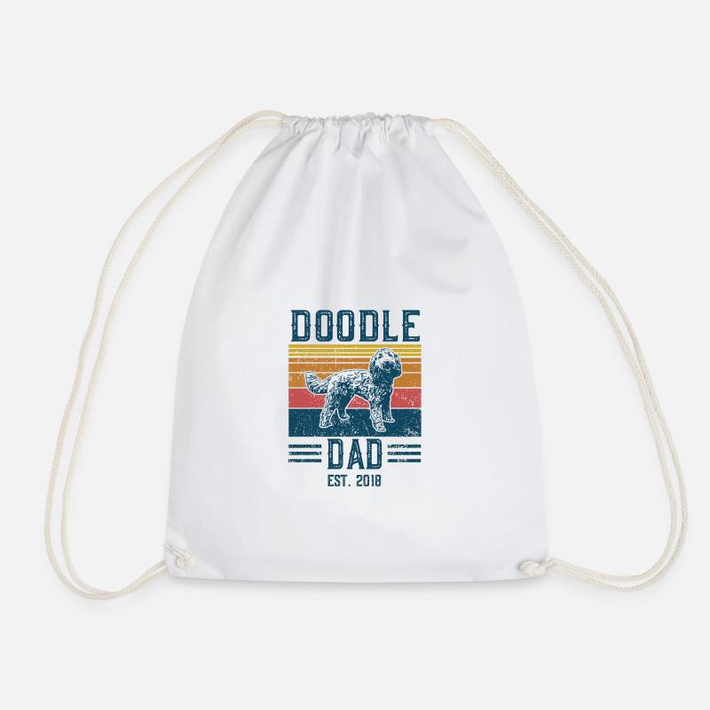 Lustiges Retro Doodle Dad - Goldendoodle Geschenk - Turnbeutel - Weiß