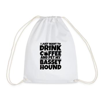 Basset Hound Coffee Dog Mistress Dog Gift - Drawstring Bag - white - Front