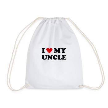 Coeur Rouge - J’aime Mon oncle - Sac de sport léger - blanc - Devant