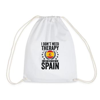 Ich Brauche Keine Therapie, Einfach Nur Spanien - Turnbeutel - Weiß - Vorne