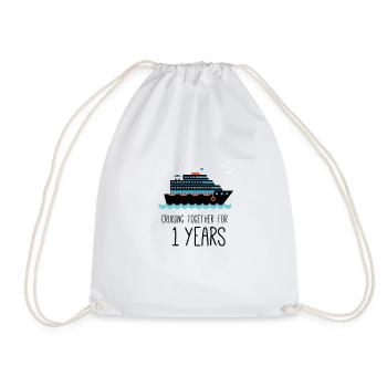 Cruising Together For 1 Years Wedding Anniversary - Drawstring Bag - white - Front
