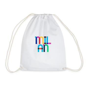 Milan Italy Pop Art Letters - Drawstring Bag - white - Front