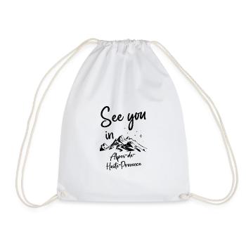 Alpes-de-Haute-Provence France Skiing - Drawstring Bag - white - Front