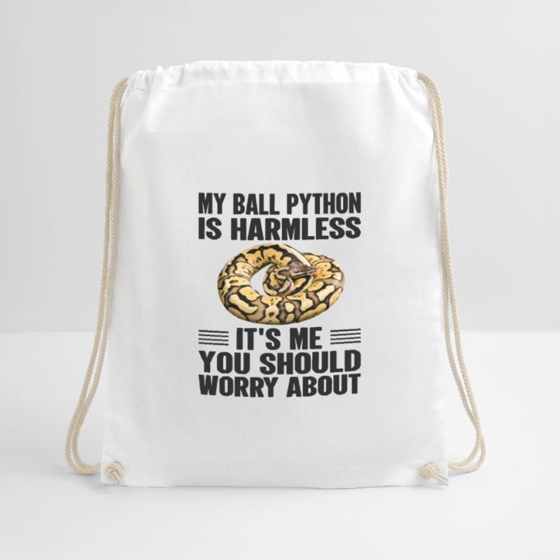 I'm worried - Ball Python Snake Drawstring Bag