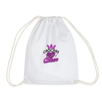 Crochet Queen Funny Crochet Lover - Quilting - Drawstring Bag - white - Front