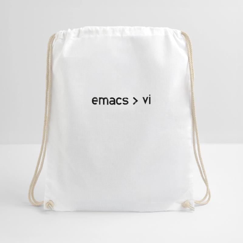 Emacs > Vi - Computer Programmer Developer Drawstring Bag
