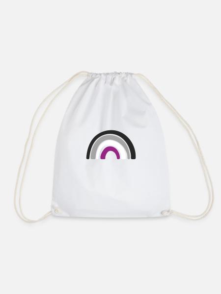 Flagge - LGBTQIA Rainbow Asexual - Turnbeutel - Weiß