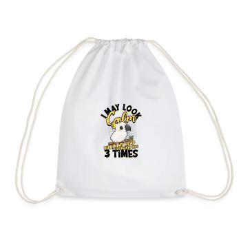 I may look calm but in my head I've bitten you - - Drawstring Bag - white - Front