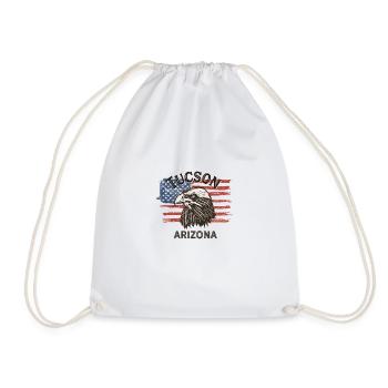 USA Flagge Adler Arizona Vintage Tucson - Turnbeutel - Weiß - Vorne