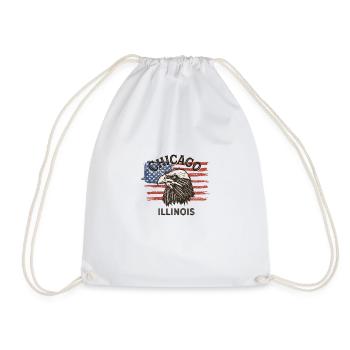 Drapeau des États-Unis Eagle Illinois Vintage Chicago - Sac de sport léger - blanc - Devant