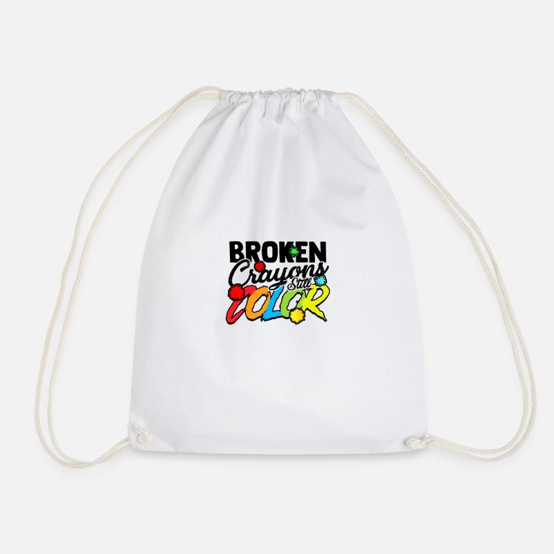 Crayons cassés encore de couleur - Positivity ADHD Hope - Sac de sport léger - blanc