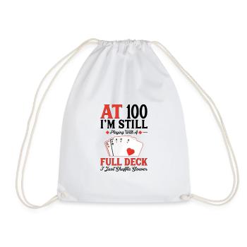 Playing cards for the 100th birthday - Drawstring Bag - white - Front