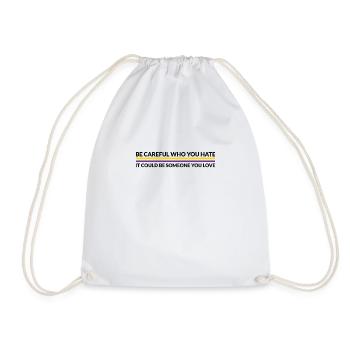 Attention, qui déteste - LGBTQ Intersexué - Sac de sport léger - blanc - Devant