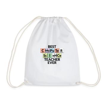 Best Computer Science Teacher Ever - Drawstring Bag - white - Front