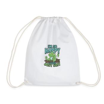 Je suis si heureux que je pourrais juste chier - animal - Sac de sport léger - blanc - Devant