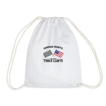 Summer nights and dirt track lights - racing - Drawstring Bag - white - Front