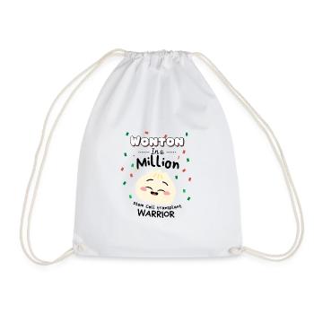 Stem cell bone marrow transplant survivor patients - Drawstring Bag - white - Front