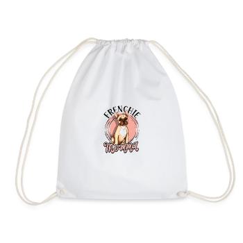 Frenchie Momma - french bulldog owner - Drawstring Bag - white - Front