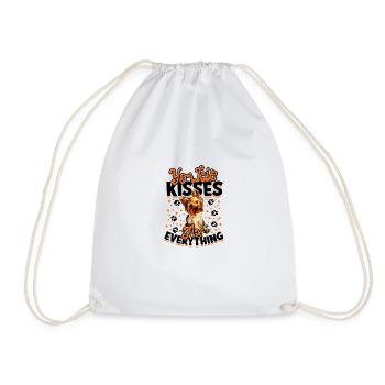 Les baisers Yorkie réparent tout - animal de compagnie - Sac de sport léger - blanc - Devant