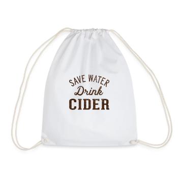 Save cider from water drink - Drawstring Bag - white - Front