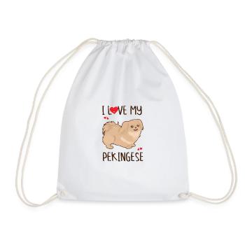 J’aime mon pékinois - amoureux pékinois - Sac de sport léger - blanc - Devant