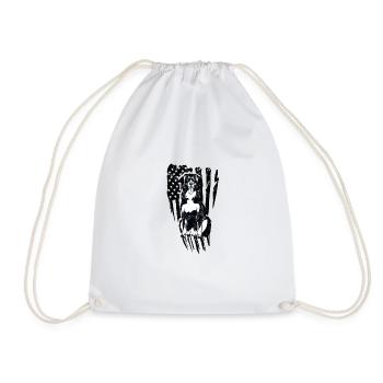 Chien bernois avec drapeau américain - suisse - Sac de sport léger - blanc - Devant