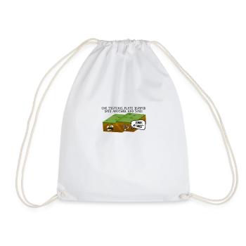 One tectonic plate bumped into another and said - Drawstring Bag - white - Front