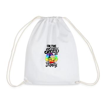 I'm the Rainbow Sheep in the family - pride - Drawstring Bag - white - Front