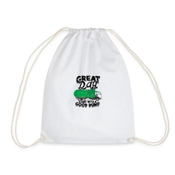 Great days start with a good dump - garbage man - Drawstring Bag - white - Front