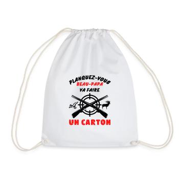tee shirt cadeau papa humour chasseur homme - Sac de sport léger - blanc - Devant