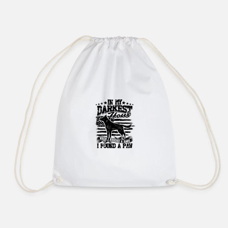 In my darkest hour when I needed a hand I found a - Drawstring Bag - white